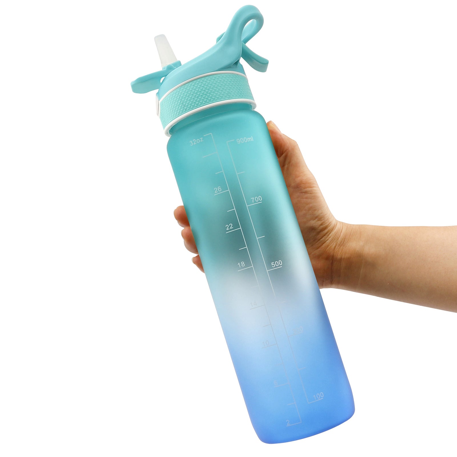 1000ML Green Blue Plastic Spray Water Bottle