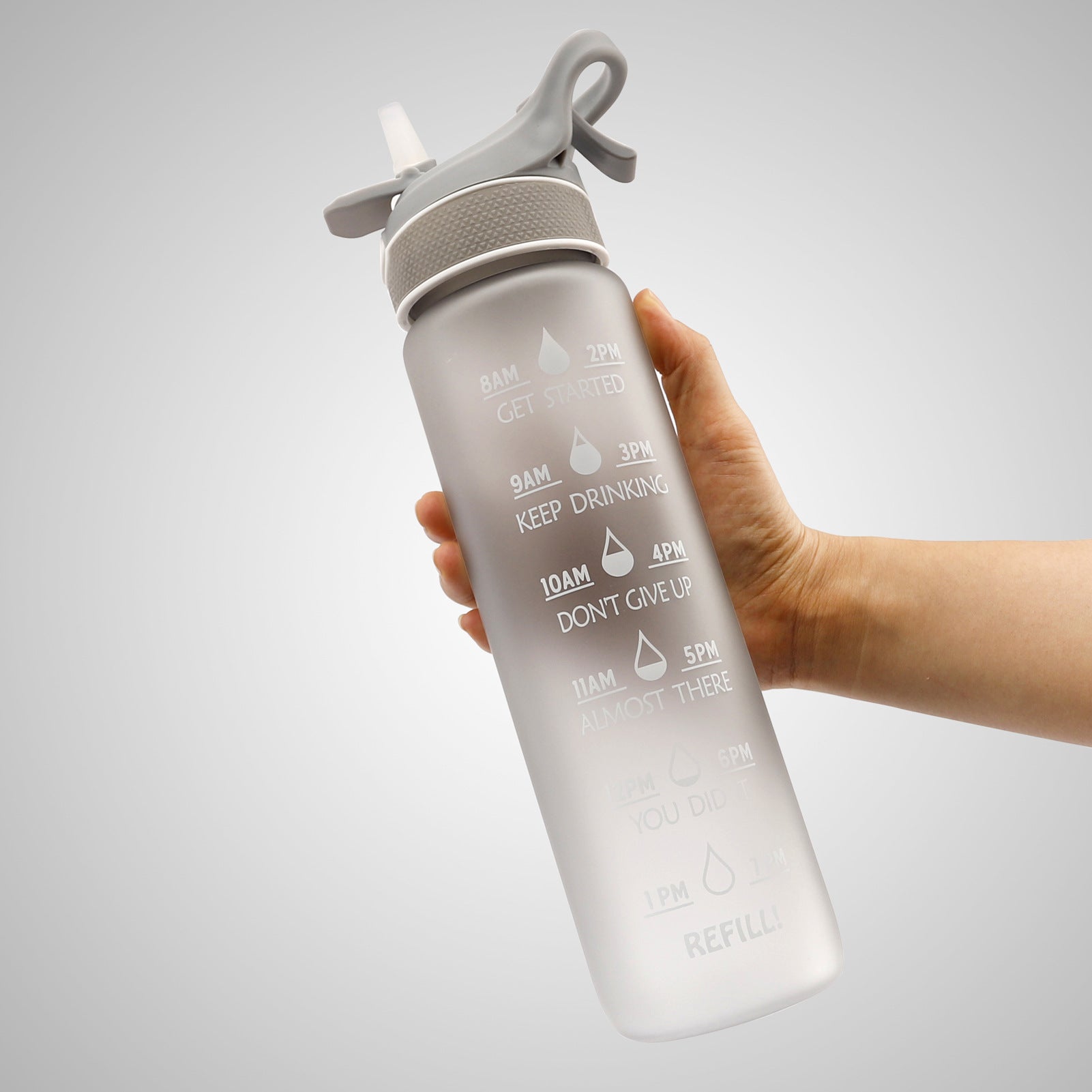 1000ML Grey Plastic Spray Water Bottle